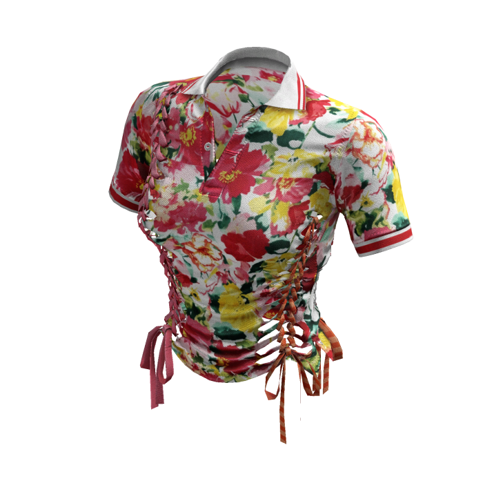 Braided Cutout Polo Shirt (Central Park)