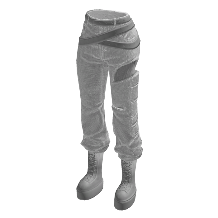 Textured Wrap Pants with Hip Cutout (White)