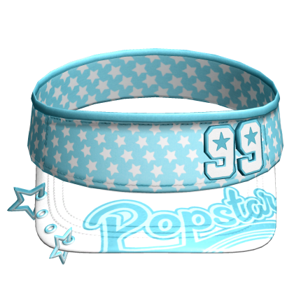 Amekaji Gyaru Harajuku Star Visor Blue White