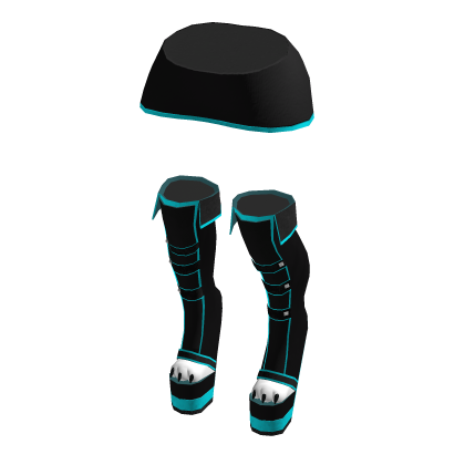 Cyan Black Cyber Paw Heel Boot Bottoms - Roblox