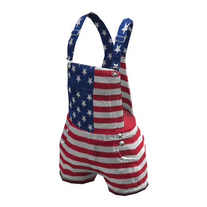 america flag overalls shorts denim thumbnail
