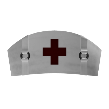 🖤 , , white and red buckled nurse hat