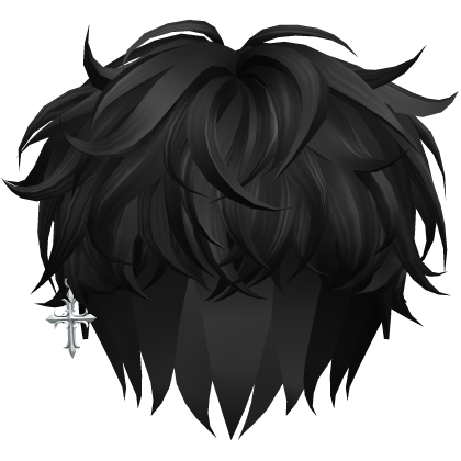 Black Korean Idol 2 Block Hair w/ Cross