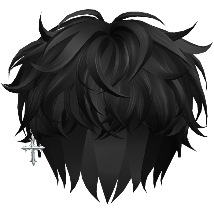 Black Korean Idol 2 Block Hair w/ Cross