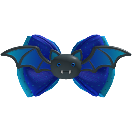 Shiny Royal Blue Bat Bow