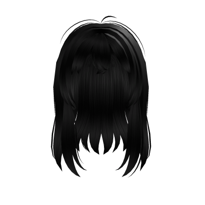 black messy grunge scene emo punk hair anime cute Roblox item