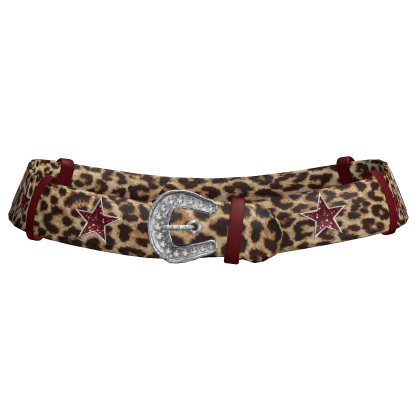 Star Y2K Gyaru Leopard Low Belt In Red