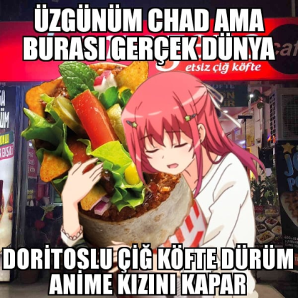 Anime Girl holding Turkish Cigkofte with caps Roblox decal