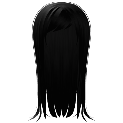 y2k long straight  emo hair black Roblox item