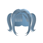 cute kawaii blue pigtails
