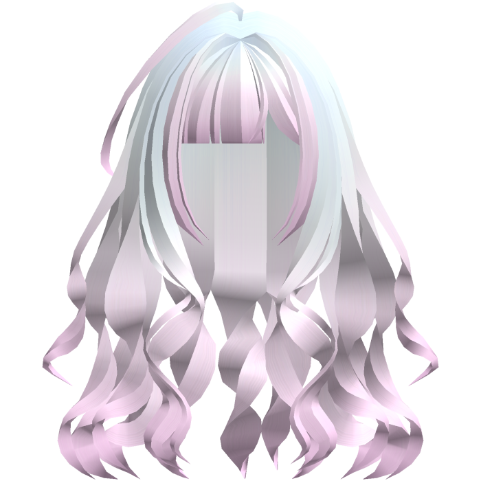 cute messy wispy long wavy hair ombre blue pink