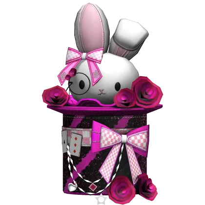 Wonderland White Bunny Rabbit w Pink Backpack | Roblox Item