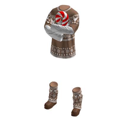 Christmas Candy Cane Brown Cosy Outfit thumbnail