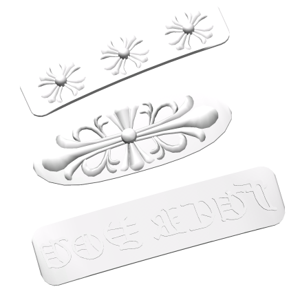 white chrome hearts hair clip archive fashion Roblox item