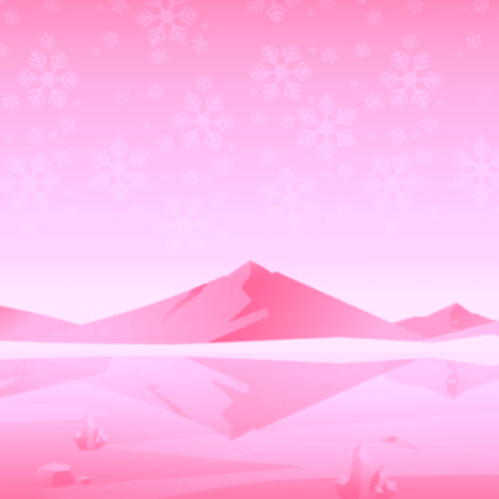 Pink frozen winter mountains