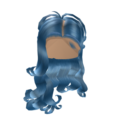 Curly Half Up Ponytail *Blue* Roblox item