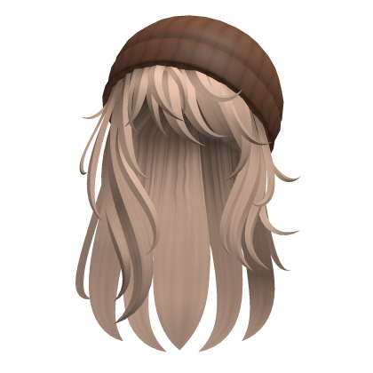 SK8R Girl Blonde Long Hair W Brown Beanie Roblox item