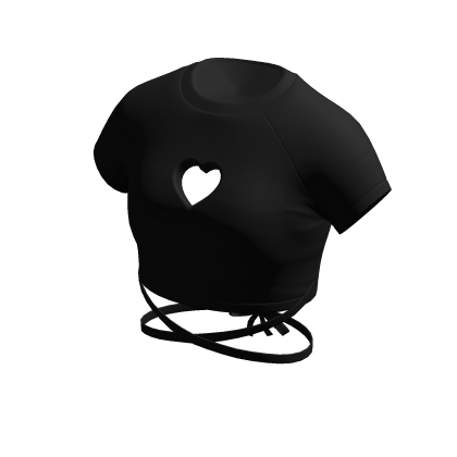 Black Heart Cutout Crop Top thumbnail