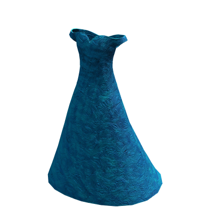 Blue Rose Flowers Gala Dress thumbnail