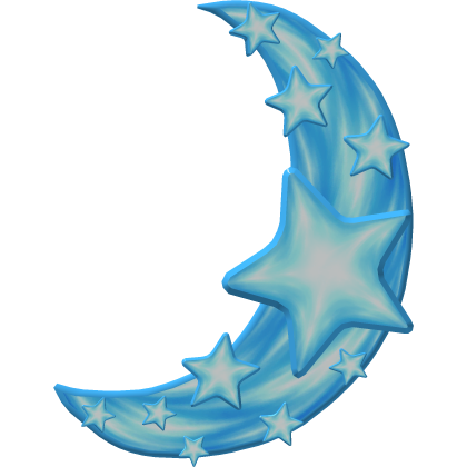 Blue Lunar Companion Crescent Stars (Addon) Roblox item