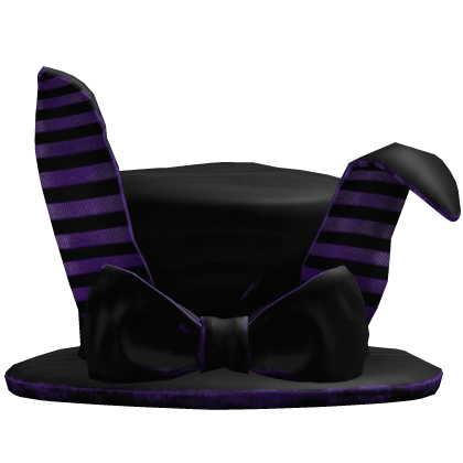 Purple Striped Bunny Ears Gothic Top Hat