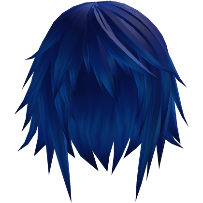 short straight emo hair (blue)