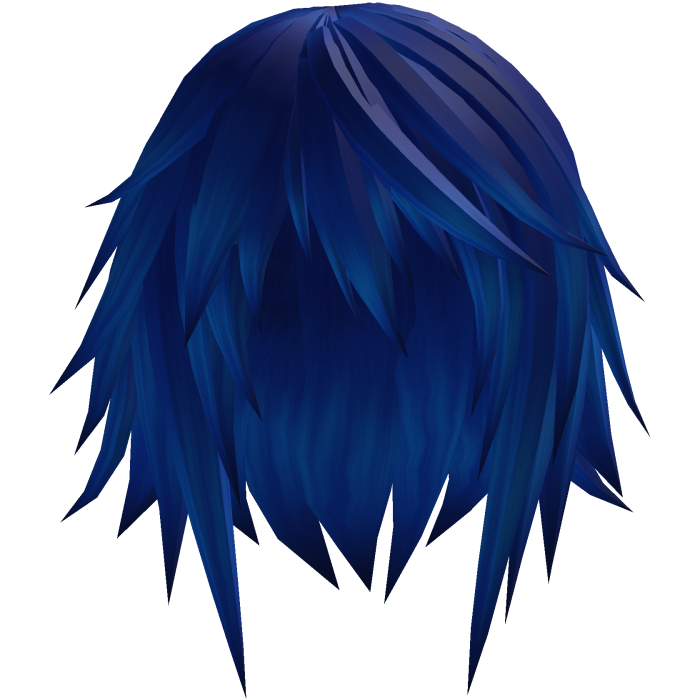 short straight emo hair (blue)
