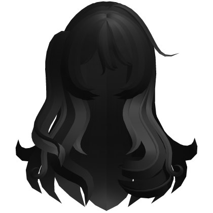 long fluffy swirly messy princess hair black Roblox item