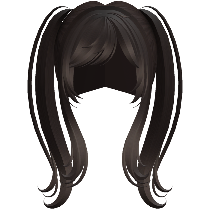 brown long dolly moe twin tail anime hair