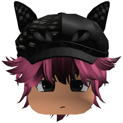 Messy Fluffy Emo Y2K Boy Hair VKAI black pink CAT Roblox item