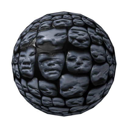 Human face stone wall