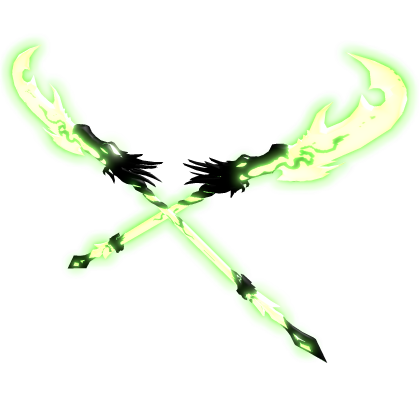 Dual Polearm Dragon Blade *Green Glow EMISSIVE* Roblox item