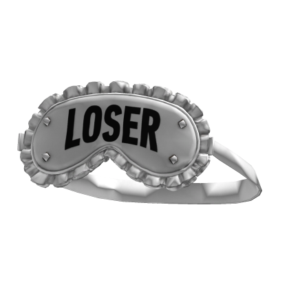 Loser White Emo Sleep Mask With Meatlic Studs 