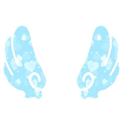 ♡ Cute Upward Sticker Angel Wings in Blue Hearts