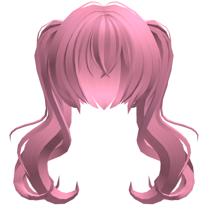pink moe messy long hikikomori pigtails