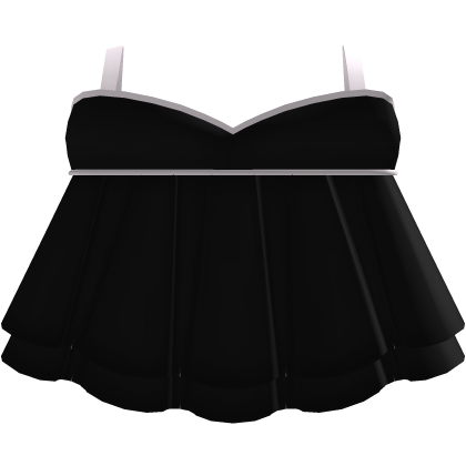 ┊cute black & white ruffled babydoll dress Roblox item