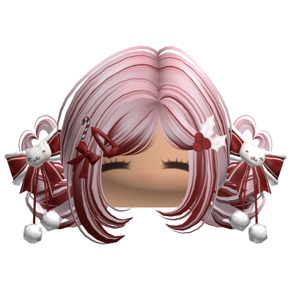 ♡ Christmas Buns w/ Bows (Pink & Red)