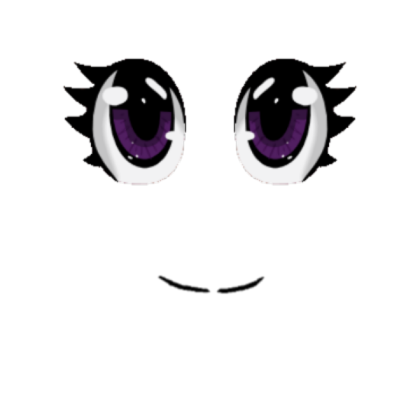 Kawai anime girl face violet purple eyes Roblox decal