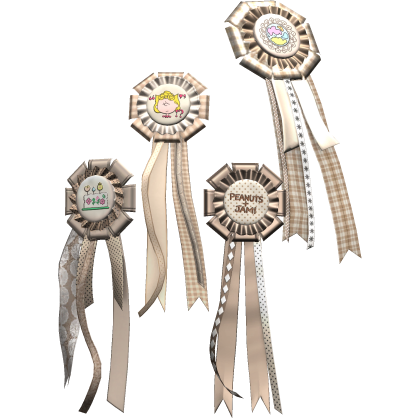 Beige Harajuku Ribbon Rosettes