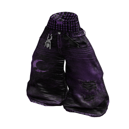 Y2K Halloween Saggy Boxer Jeans (Purple)
