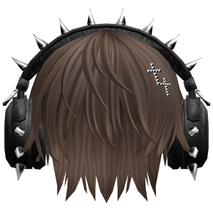 Boy Hair W/ Punk Headphones Brown V2