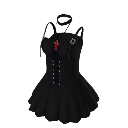Suspenders black dress
