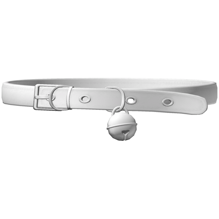1.0 cute kitty collar w bell in white