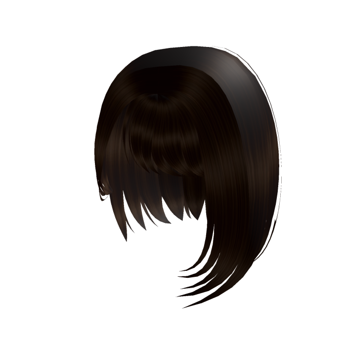 Short straight wispy clean girl bob in brown