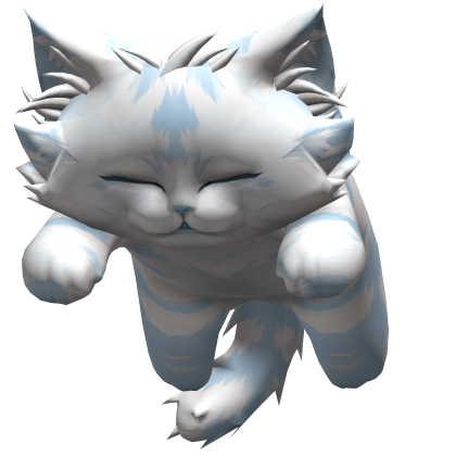 Fuzzy Sleeping Cat Kitten on Head - Blue