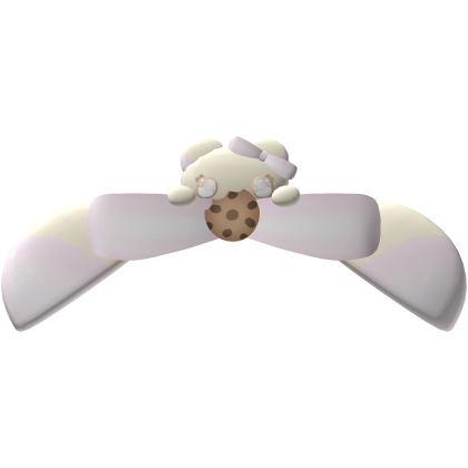 cute beige bear ears w/ yummy cookie bow Roblox item