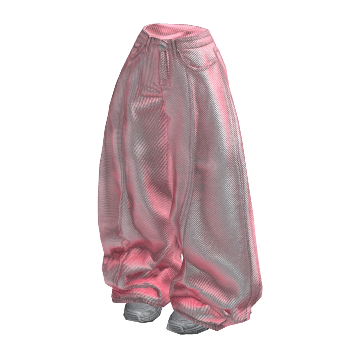 Pink Baggy Y2K Skatecore Jeans