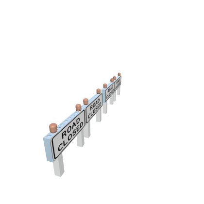 4 Road Closed Signs