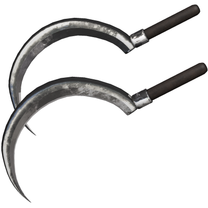 dual silver grunge horror sickle