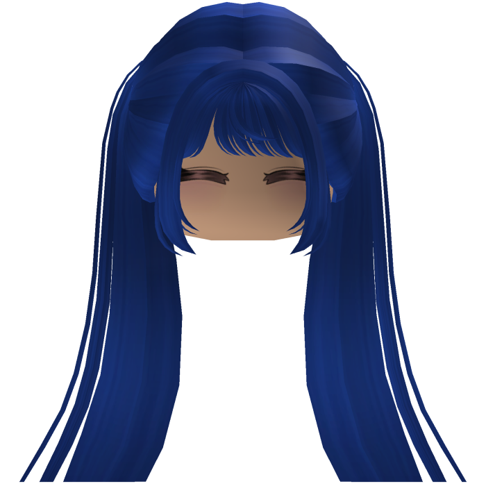 Cute emo y2k hair fluffy (blue)